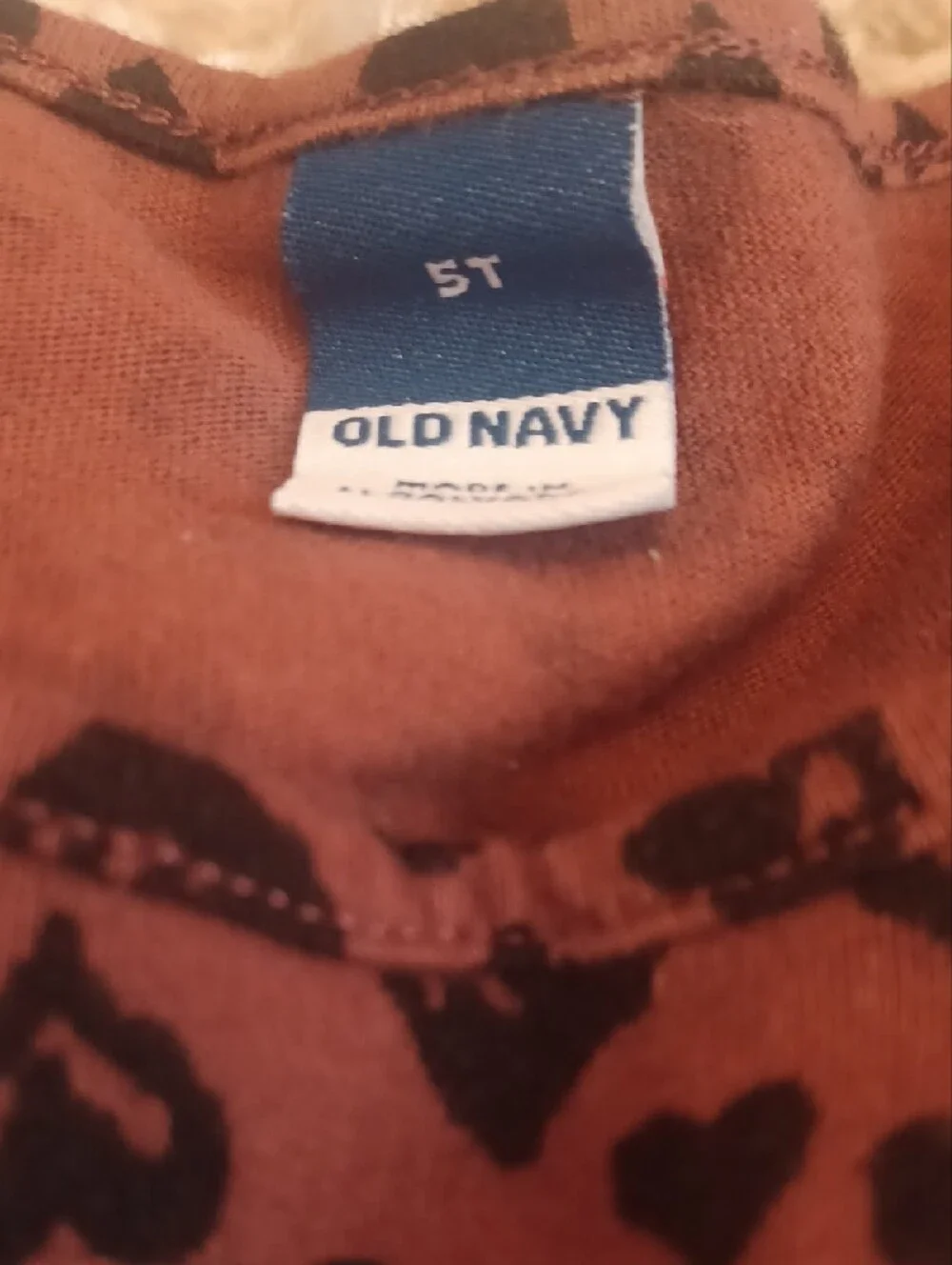 Old Navy Brown Dress with Black Heart Print